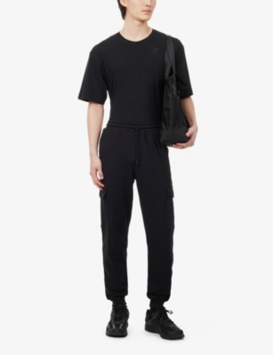 Shop Gymshark Mens Black Rest Day Tapered-leg Cotton-jersey Jogging Bottoms