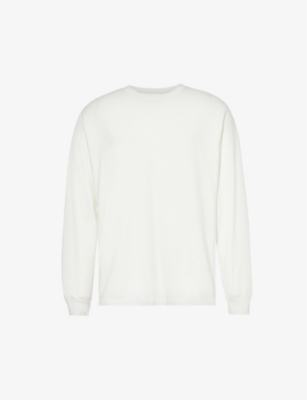 Shop Gymshark Everywear Comfort Logo-embossed Cotton-jersey T-shirt In Soft White