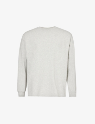 Gymshark Mens Light Grey Core Marl Everywear Comfort Logo-embossed Cotton-jersey T-shirt