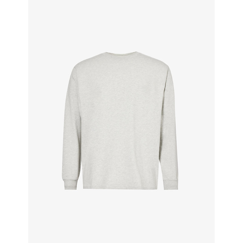 Gymshark Mens Light Grey Core Marl Everywear Comfort Logo-embossed Cotton-jersey T-shirt