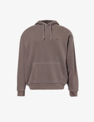 Shop Gymshark Mens Arch Brwn/pgmnt Garm D+w Everywear Comfort Logo-embossed Cotton-jersey Hoody