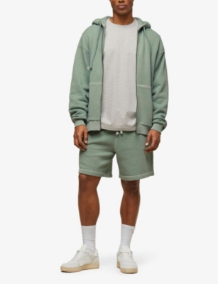 Shop Gymshark Mens Dollar Grn/pgmnt Grm D+w Everywear Comfort Logo-embossed Cotton-jersey Shorts