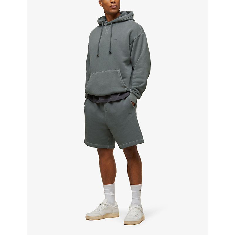 Shop Gymshark Men's Slt Teal/pgmnt Garm D+w Everywear Comfort Logo-embossed Cotton-jersey Shorts