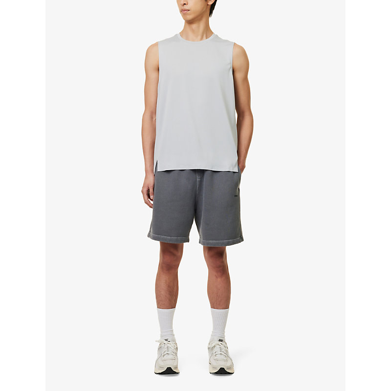 Shop Gymshark Men's Ice Grey Everywear Abstract Sleeveless Recycled-polyester Top