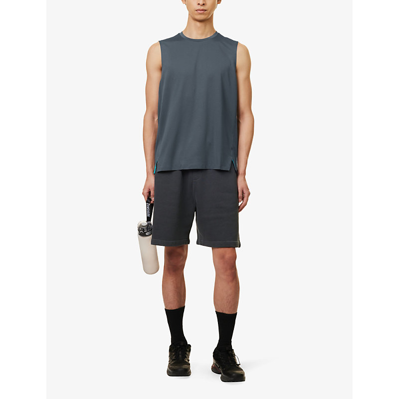 Shop Gymshark Men's Onyx Grey Everywear Abstract Sleeveless Recycled-polyester Top