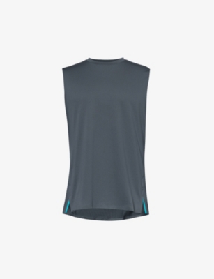 Gymshark Mens Onyx Grey Everywear Abstract Sleeveless Recycled-polyester Top