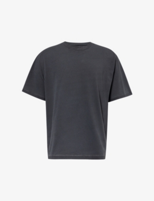 Gymshark Everywear Comfort Logo-embossed Cotton-jersey T-shirt In Blk/pgmnt Garm Dye+wash