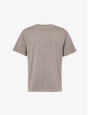 Gymshark Everywear Comfort Logo-embossed Cotton-jersey T-shirt In Linen Brwn/pgmnt Grm D+w