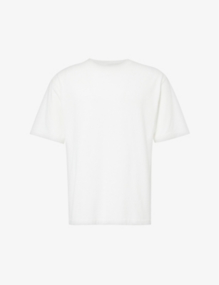 Shop Gymshark Mens Soft White Everywear Comfort Logo-embossed Cotton-jersey T-shirt