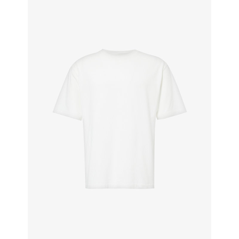 Shop Gymshark Mens Soft White Everywear Comfort Logo-embossed Cotton-jersey T-shirt