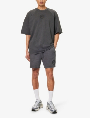 Shop Gymshark Men's Black/pigment Dye Premium Legacy Short-sleeve Cotton-jersey T-shirt