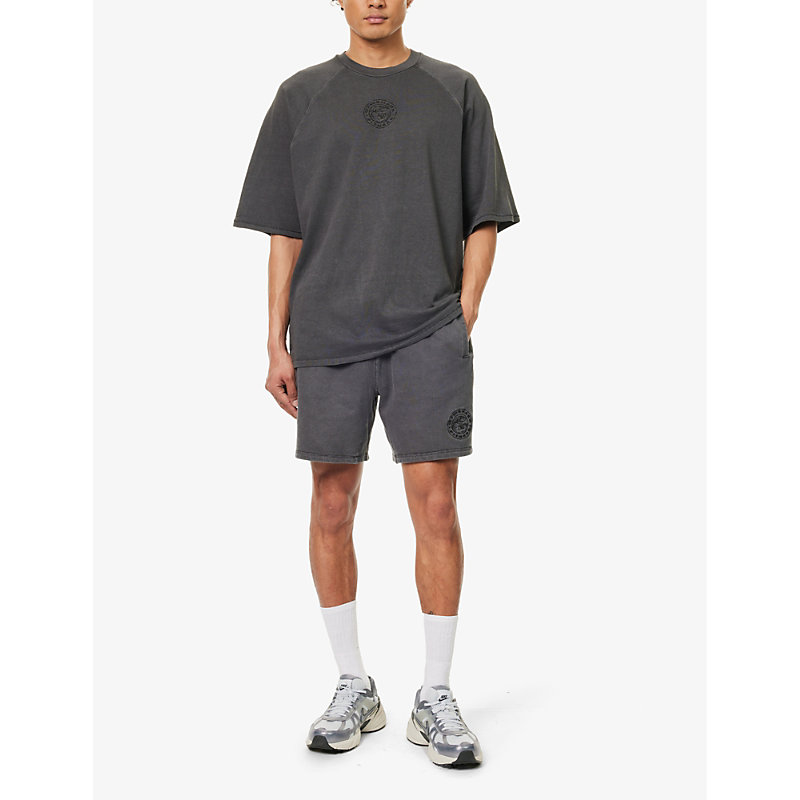 Shop Gymshark Mens Black/pigment Dye Premium Legacy Short-sleeve Cotton-jersey T-shirt