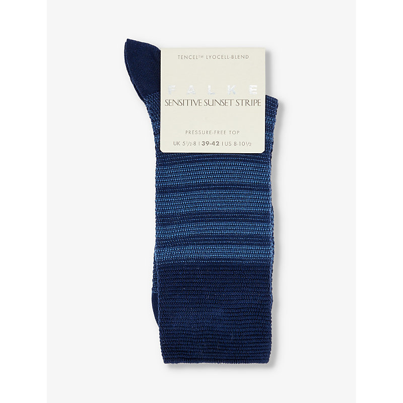 Shop Falke Women's 6116 Space Blue Sensitive Sunset Stripe Knitted Socks