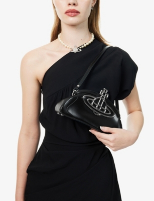 Shop Vivienne Westwood Women's Black Amber Leather Clutch Bag