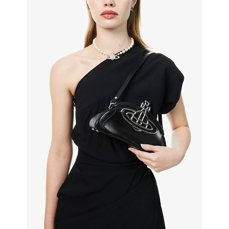 Shop Vivienne Westwood Women's Black Amber Leather Clutch Bag