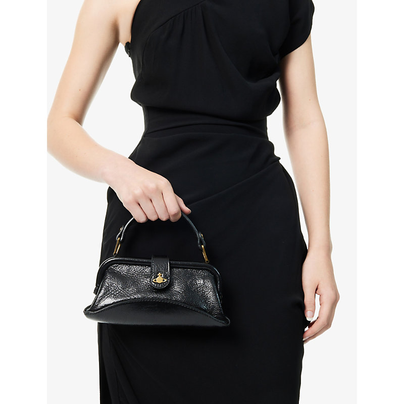 Shop Vivienne Westwood Women's Black Abbey Leather Cross-body Bag