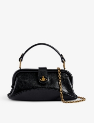 Shop Vivienne Westwood Women's Black Abbey Leather Cross-body Bag