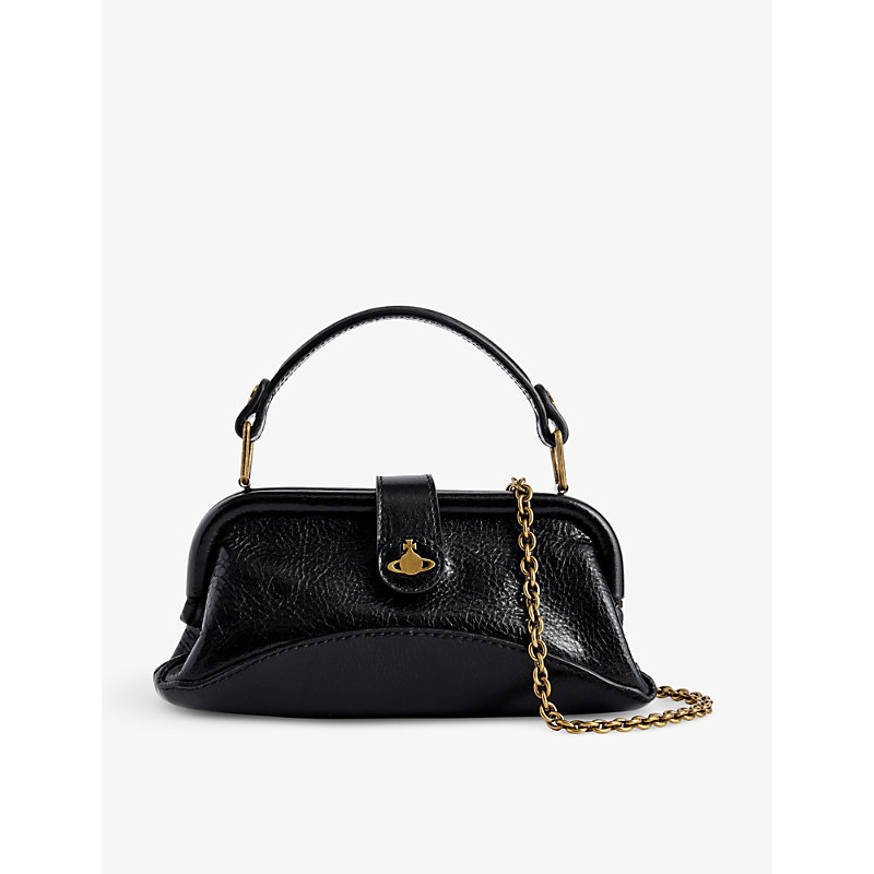 Shop Vivienne Westwood Women's Black Abbey Leather Cross-body Bag