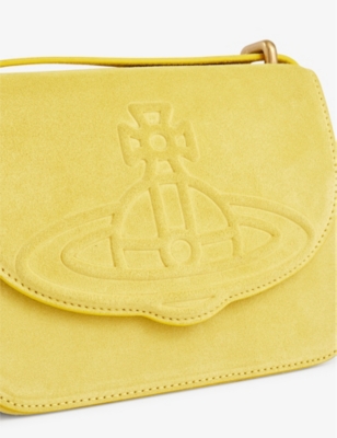 Shop Vivienne Westwood Linda Suede Crossbody Bag In Yellow