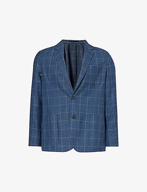 PAUL SMITH: Checked single-breasted regular-fit wool jacket