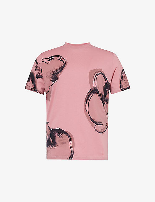 PAUL SMITH: Orchid graphic-print cotton-jersey T-shirt