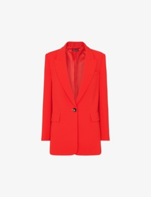 Whistles Womens Red Single-breasted Relaxed-fit Crepe Blazer In Red