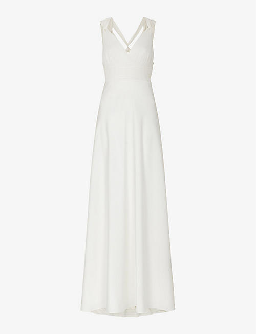 WHISTLES: Nicole V-neck silk-blend maxi wedding dress
