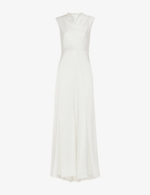 WHISTLES: Melody cowl-neck woven maxi wedding dress