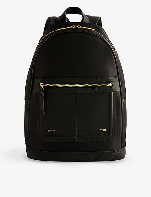 TED BAKER: Voella logo-embossed faux-leather backpack