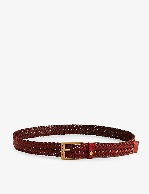 TED BAKER: Braidie logo-engraved leather belt