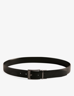 TED BAKER: Waide woven-texture leather belt
