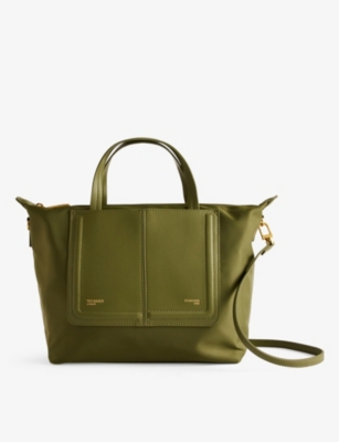 TED BAKER: Voyena logo-embossed faux-leather tote bag