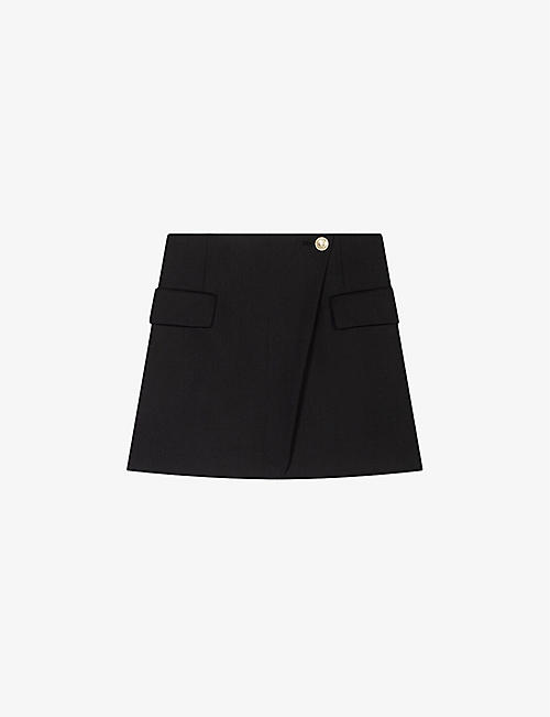 MAJE: Jakino wrap-front woven mini skirt