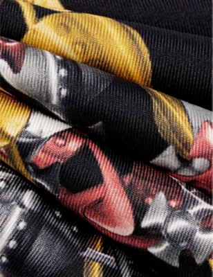 Shop Vivienne Westwood Men's Black 1 Crazy Orb Graphic-print Silk Tie