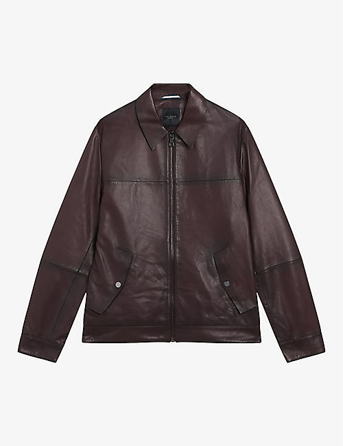 TED BAKER: Jerem classic-collar leather jacket