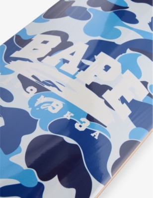 Shop A Bathing Ape Men's Blue Camouflage-pattern Branded Maple Skateboard Deck