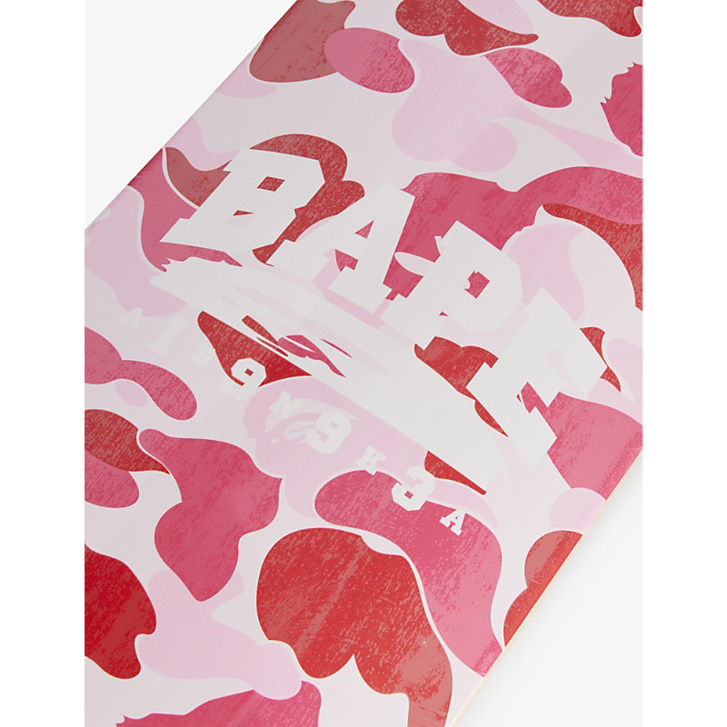 Shop A Bathing Ape Men's Pink Camouflage-pattern Branded Maple Skateboard Deck