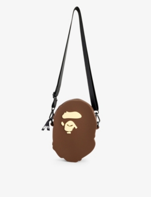 A Bathing Ape Brown Ape Head Silicone Shoulder Bag
