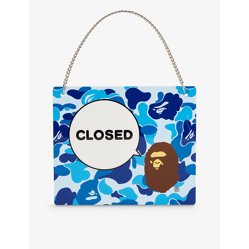 A Bathing Ape Men's Multi Abc Camo Open/closed Acrylic Sign