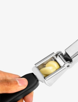 Oxo Good Grips Stainless-steel Garlic Press In Black & Silver