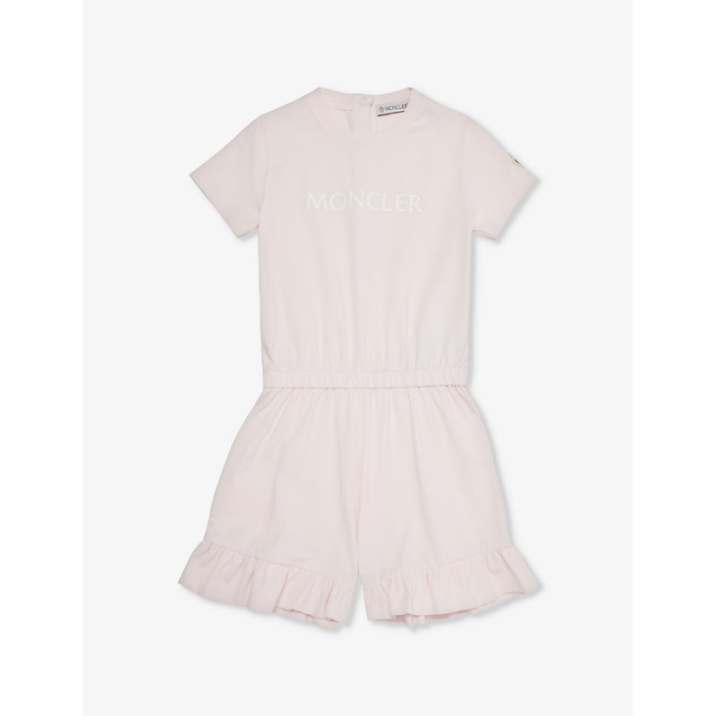 Moncler Girls Pink Kids Big Romper 6 Months - 2 Years Stretch-cotton Playsuit