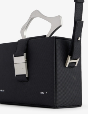 Shop Heliot Emil Black Solely Silver-toned Hardware Woven Cross-body Bag