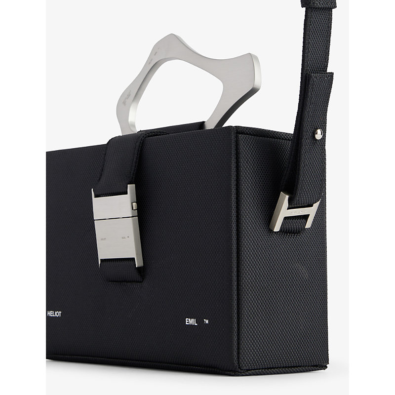 Shop Heliot Emil Black Solely Silver-toned Hardware Woven Cross-body Bag