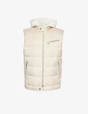 ELEVENTY: Detachable-hood quilted cashmere and silk-blend down gilet