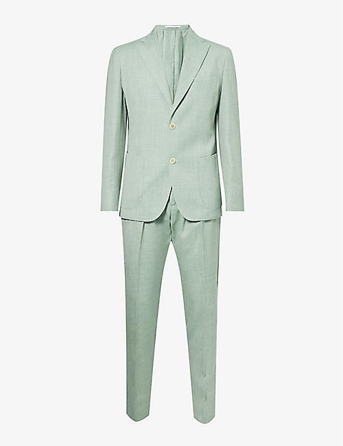 ELEVENTY: Notched-lapel wool, silk and linen-blend suit
