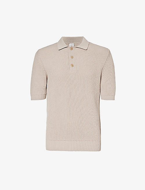 ELEVENTY: Ribbed-trim regular-fit cotton-knit polo shirt