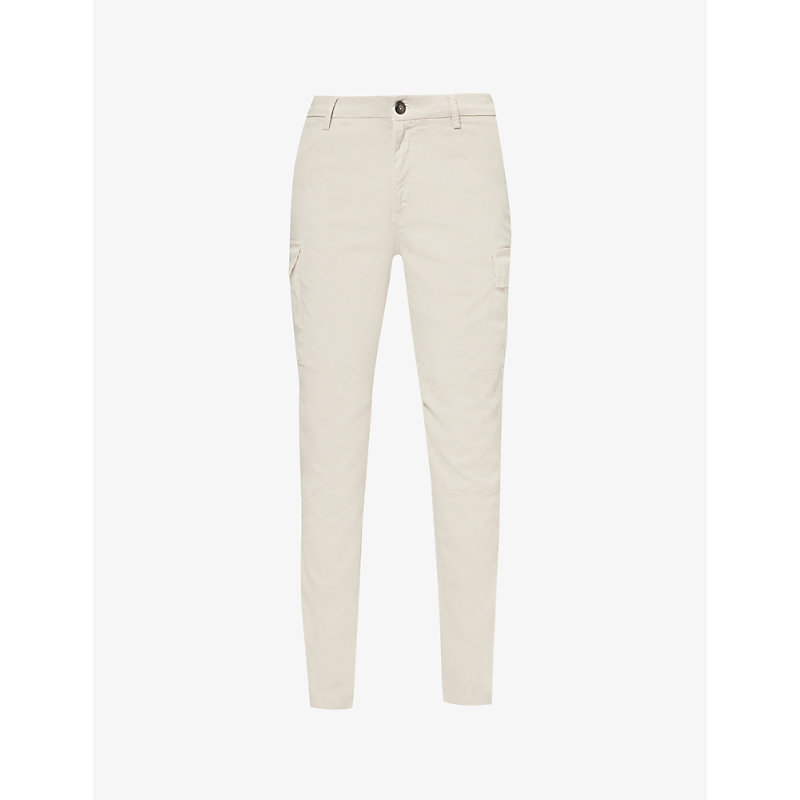 Shop Eleventy Men's Sand Flap-pocket Regular-fit Slim-leg Stretch-woven Trousers