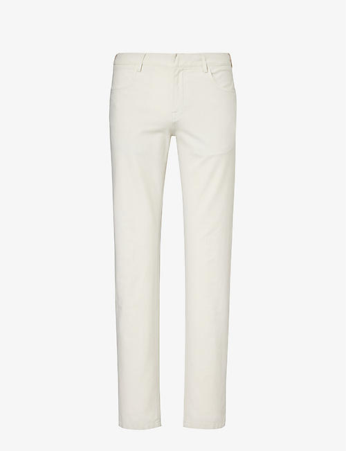 ELEVENTY: Straight-leg mid-rise cotton-blend trousers
