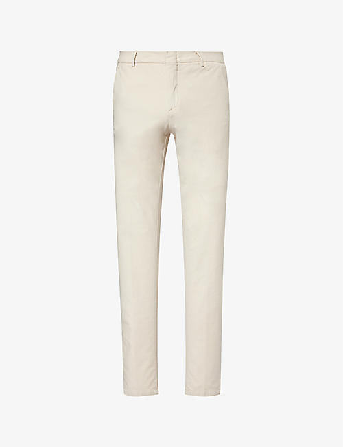 ELEVENTY: Regular-fit tapered-leg cotton-blend trousers