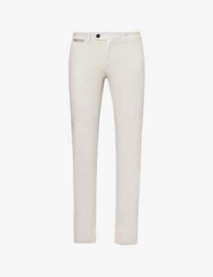 ELEVENTY: Slim-fit straight-leg stretch-cotton trousers